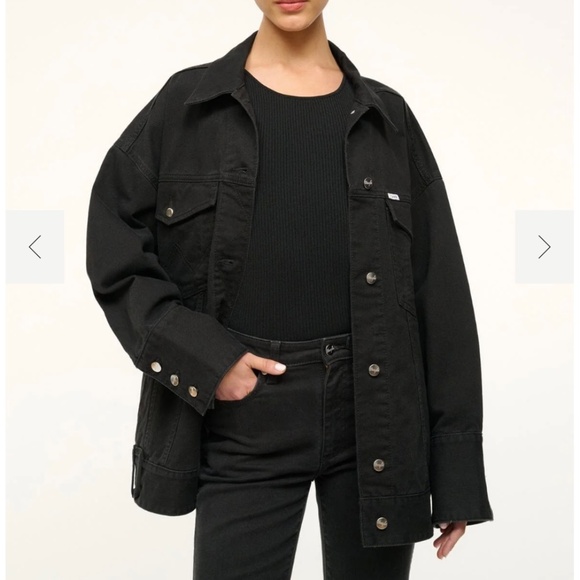 STAUB X Wrangler The Biggest Denim Trucker Jacket Black SZ L/XL - Picture 1 of 16